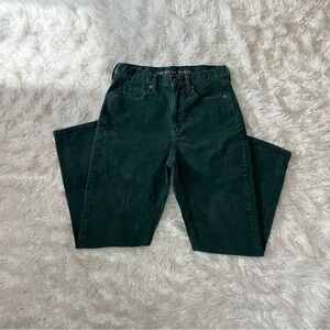 American Eagle high-waisted forest green corduroy mom jeans